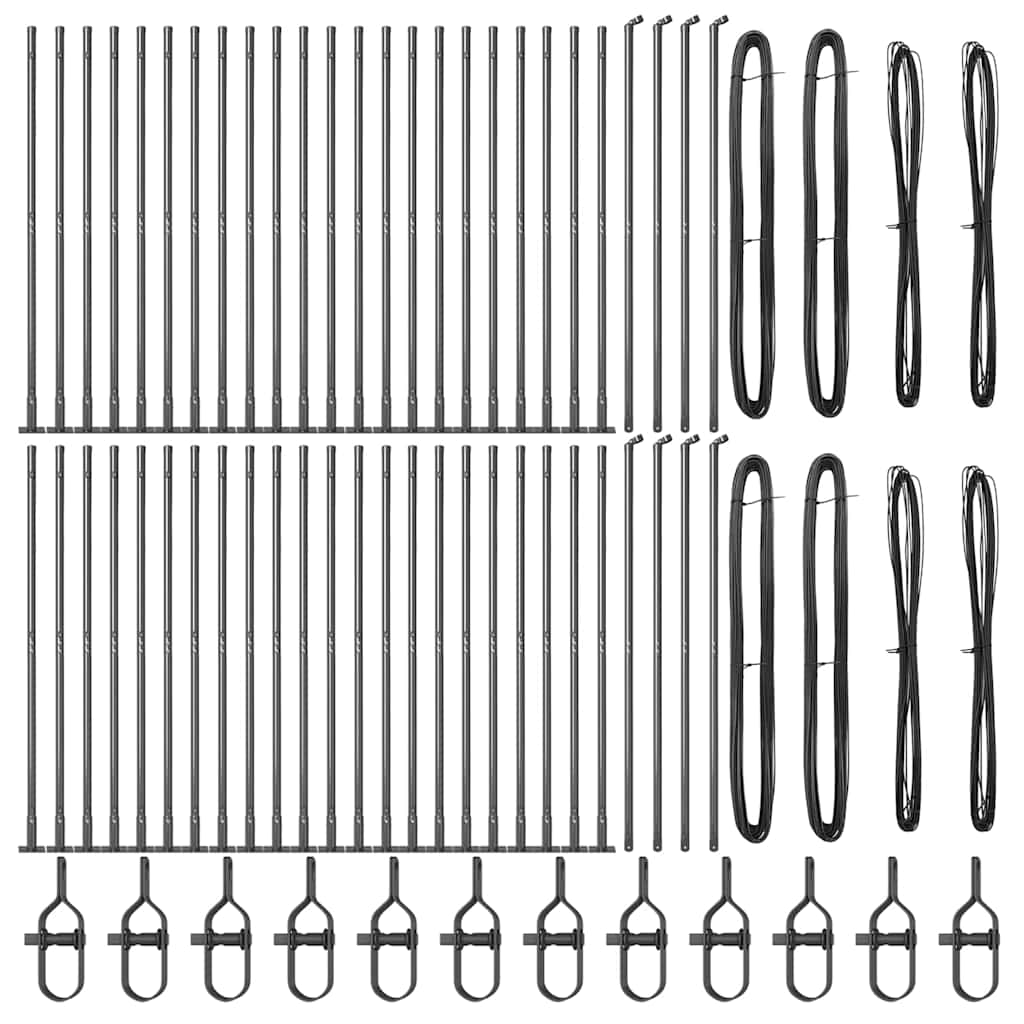 vidaXL Στυλίβες με Βάσεις 52 τεμ Ø32mm 83,5cm Γαλβανισμένος Χάλυβας