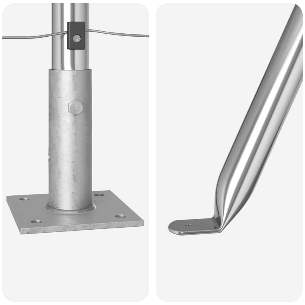 vidaXL Στυλίθοι Φράχτη με Βάσεις 26 τμχ Ø32mm 78,5cm Γαλβανισμένο Χάλυβα