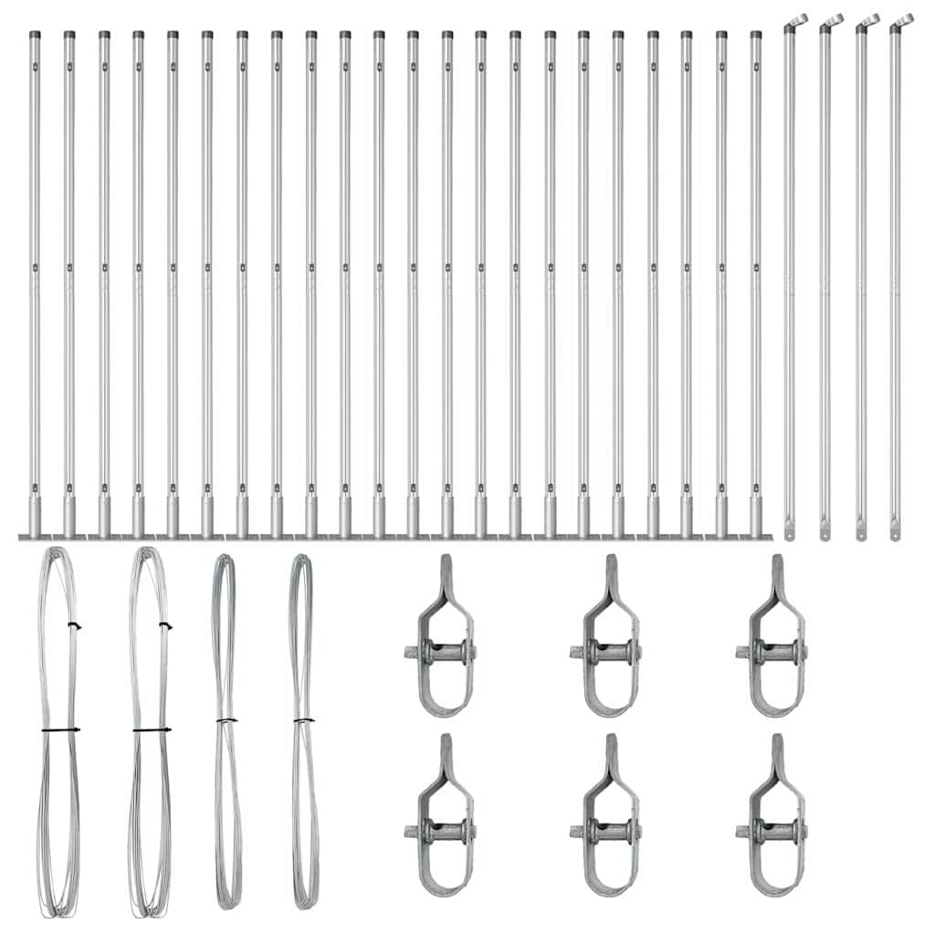 vidaXL Στυλοβάτες με βάση 26 τμχ Ø32mm 83,5cm Γαλβανισμένος χάλυβας