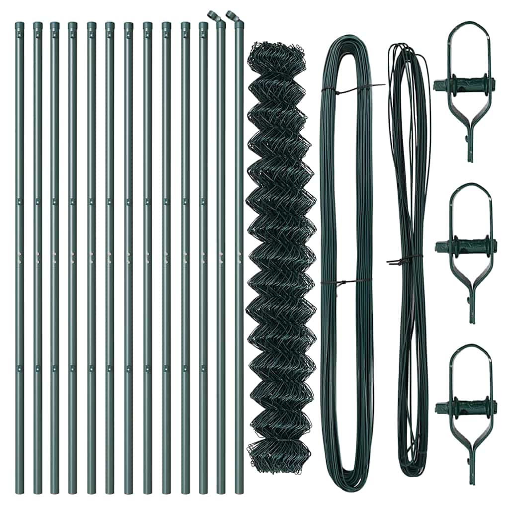 vidaXL Φράχτης Αλυσίδας Πράσινο 1.5 x 25 m Γαλβανισμένο ατσάλι