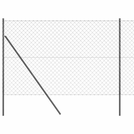 vidaXL Σετ Στύλων Φράχτη Γκρι 1.5 x 10 m Επικαλυμμένος Χάλυβας