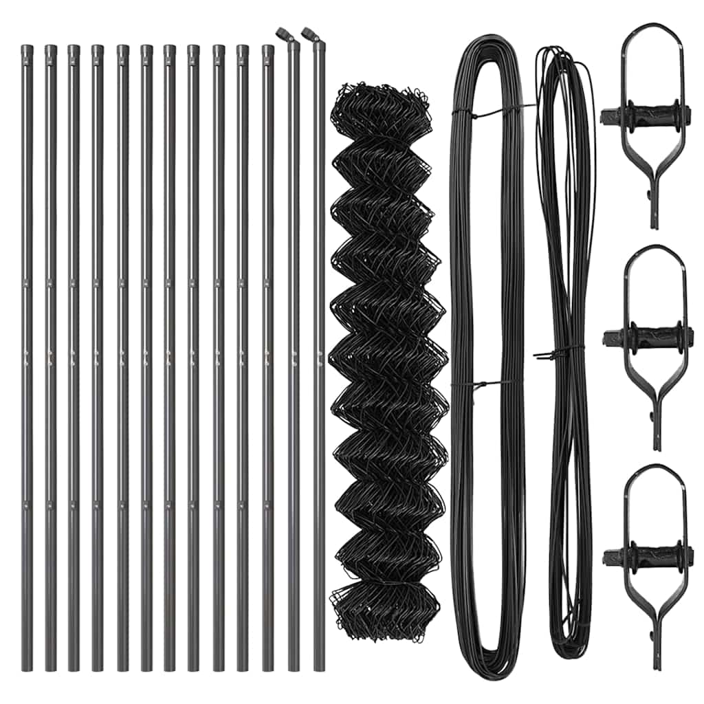 vidaXL Σετ Στύλων Φράχτη Γκρι 1 x 25 m Επικαλυμμένος Χάλυβας