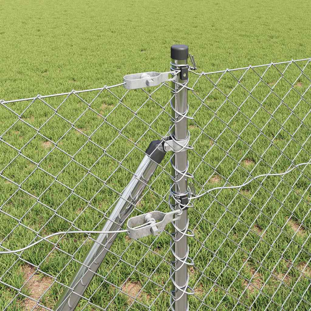 vidaXL Σετ Στύλων Φράχτη Ασημί 0.6 x 10 μ Γαλβανισμένος χάλυβας