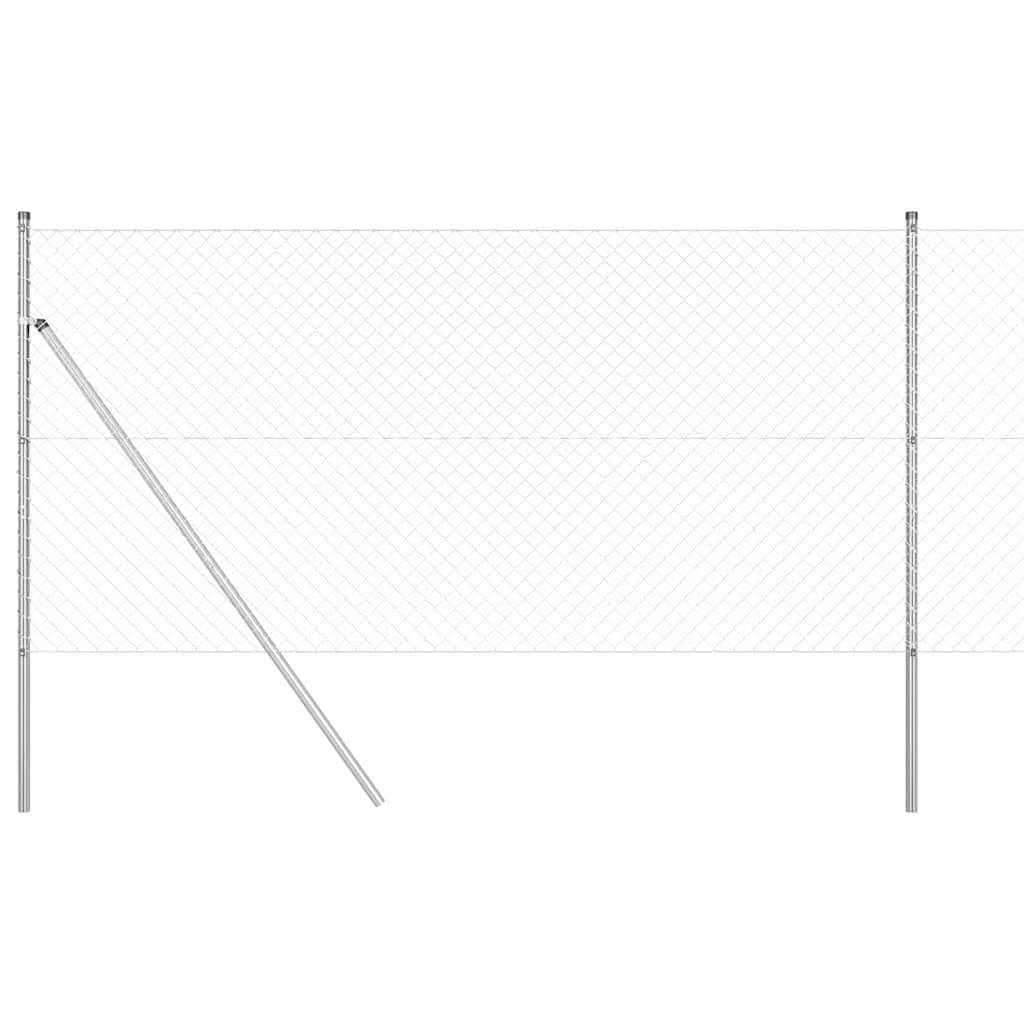 vidaXL Σετ Στύλων Φράχτη Ασημί 1.2 x 10 m Γαλβανισμένος χάλυβας