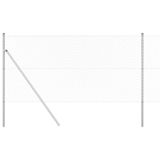 vidaXL Σετ Στύλων Φράχτη Ασημί 1.2 x 10 m Γαλβανισμένος χάλυβας