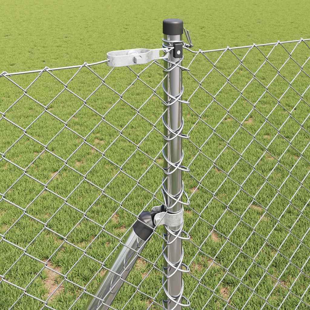 vidaXL Σετ Στύλων Φράχτη Ασημί 1.4 x 10 m Γαλβανισμένος χάλυβας