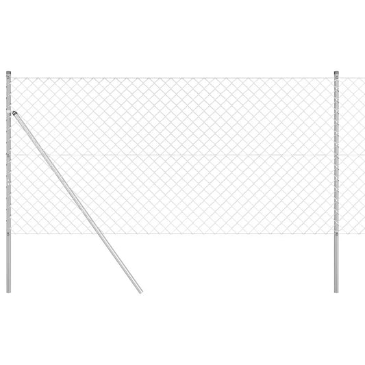 vidaXL Σετ Στύλων Φράχτη Ασημί 1.4 x 10 m Γαλβανισμένος χάλυβας