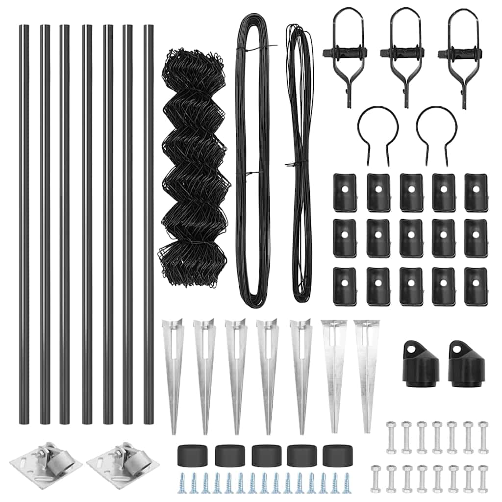 vidaXL Σετ Στύλων Φράχτη Γκρι 0.4 x 10 μ