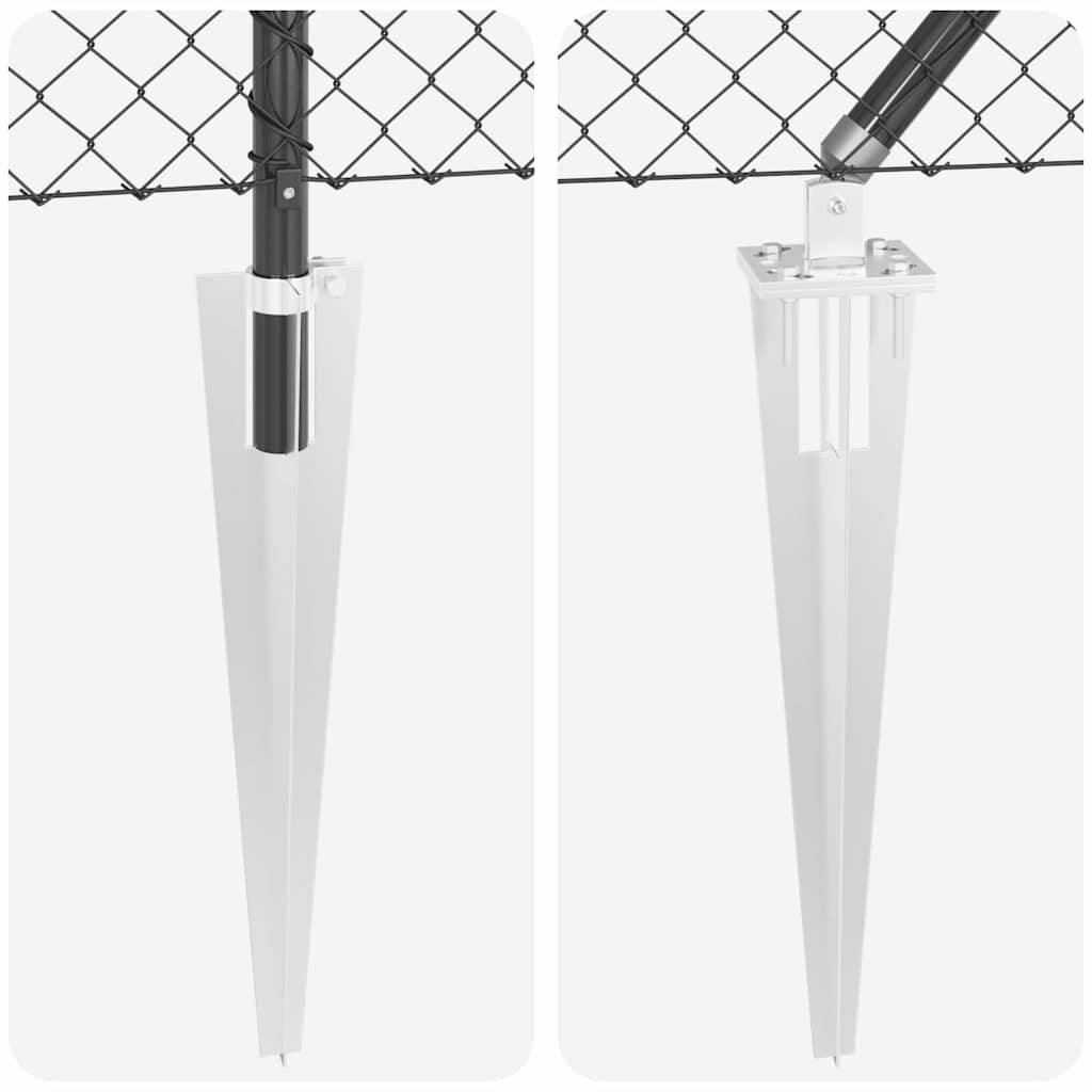 vidaXL Σετ Στύλων Φράχτη Γκρι 1 x 10 m Επικαλυμμένος Χάλυβας