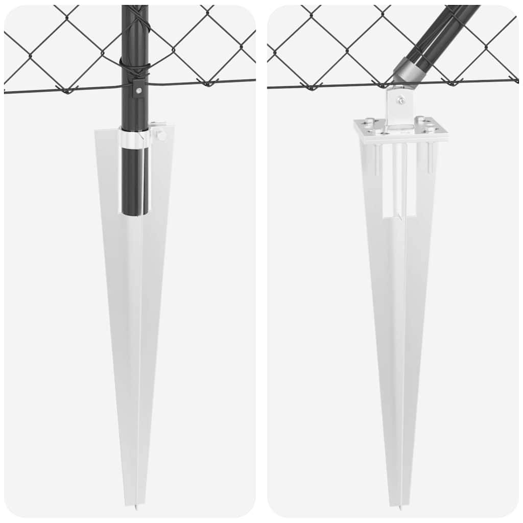 vidaXL Σετ Στύλων Φράχτη Γκρι 1 x 10 m Επικαλυμμένος Χάλυβας