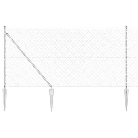 vidaXL Σετ Στύλων Φράχτη Ασημί 10 x 1.2 μ Γαλβανισμένος χάλυβας