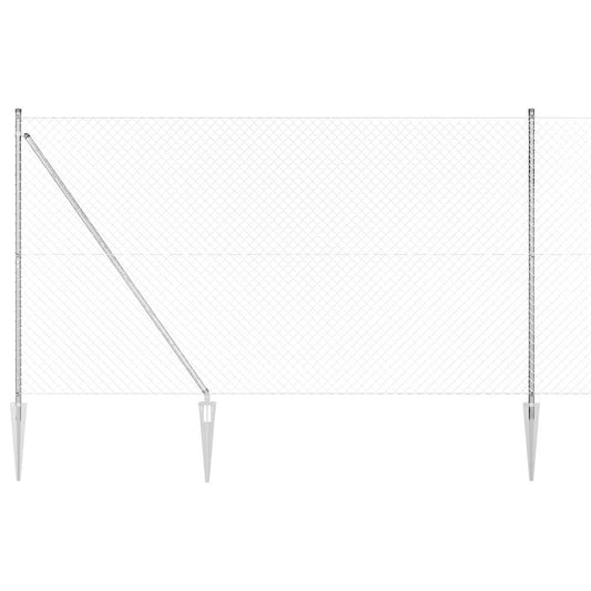 vidaXL Φράχτης από αλυσίδα με στήλες Ασημί 1.5 x 10 m Ατσάλι