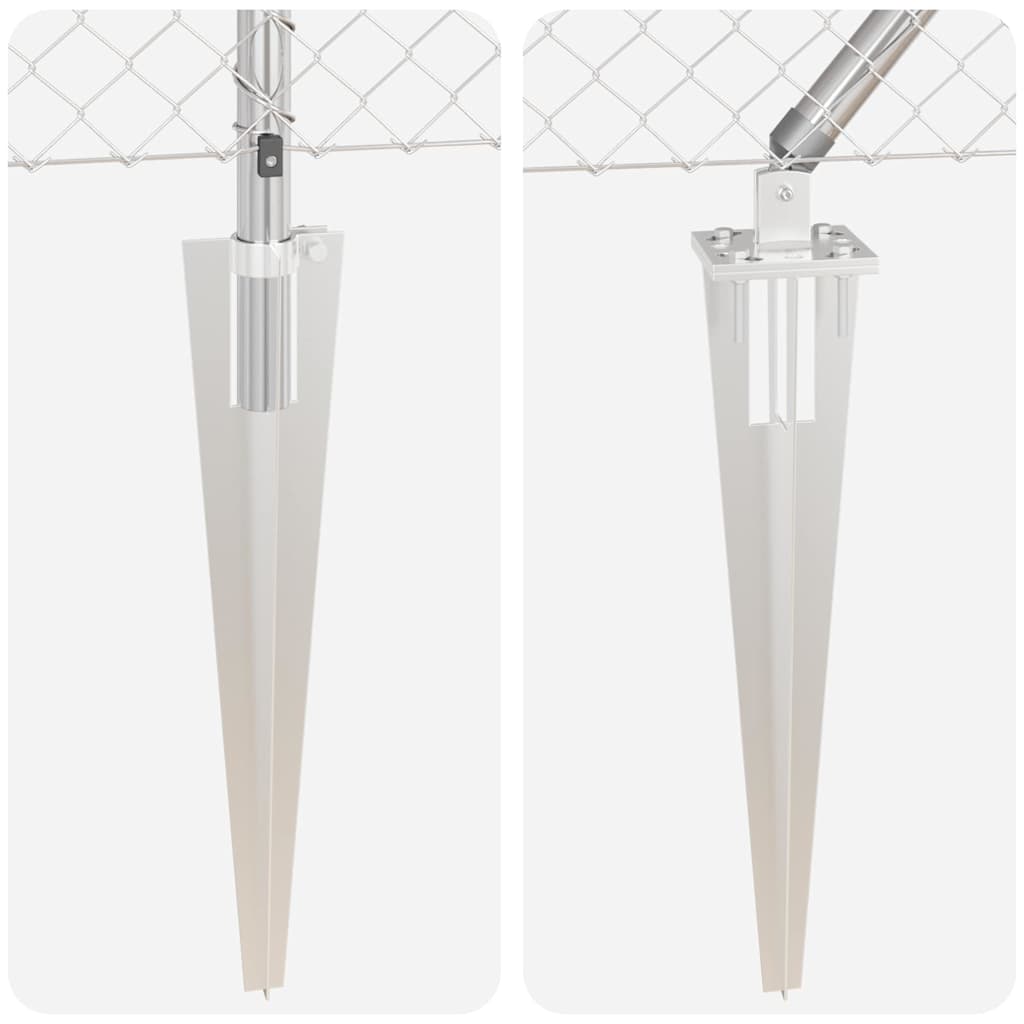 vidaXL Φράχτης από αλυσίδα με στήλες Ασημί 0.4 x 25 μ Ατσάλι