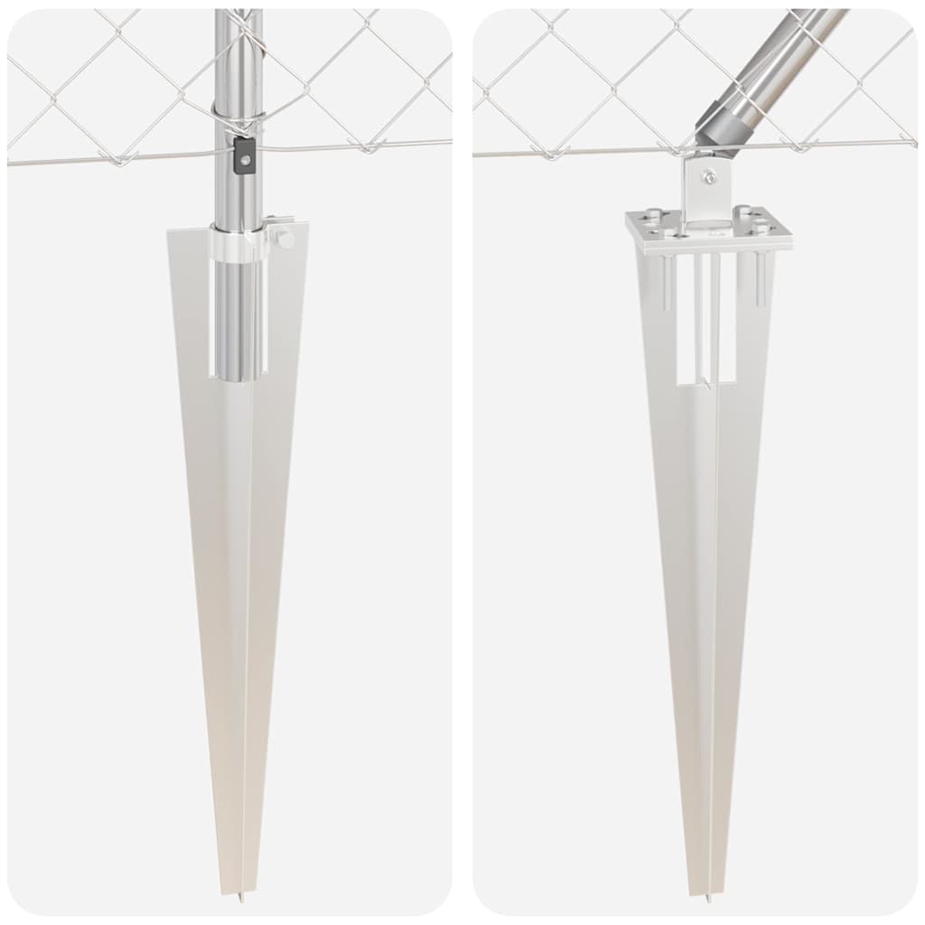 vidaXL Σετ Στύλων Φράχτη Ασημί 25 x 0.8 μ Γαλβανισμένος χάλυβας