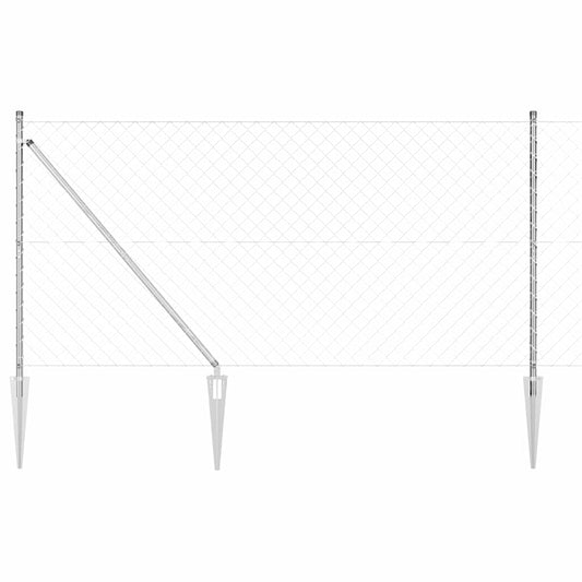 vidaXL Φράχτης από αλυσίδα με στήλες Ασημί 1.2 x 25 m Ατσάλι