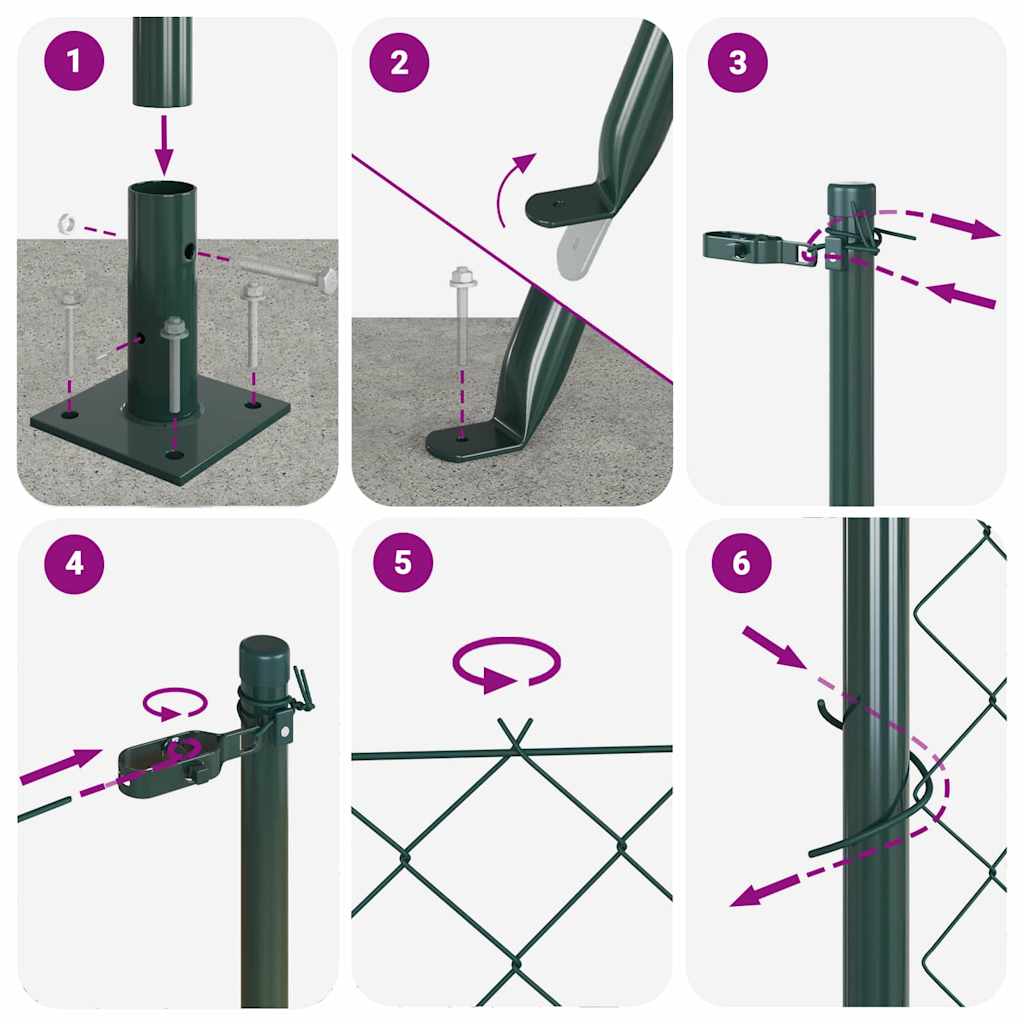 vidaXL Σετ Στύλων Φράχτη Ασημί 10 x 1.5 m Επικαλυμμένος Χάλυβας