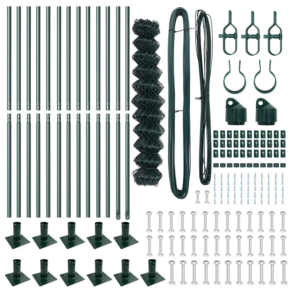 vidaXL Σετ Στύλων Φράχτη Ασημί 25 x 0.8 μ Επικαλυμμένος Χάλυβας