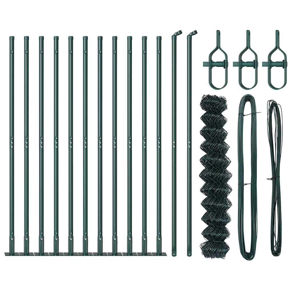 vidaXL Σετ Στύλων Φράχτη Ασημί 0.8 x 25 μ Επικαλυμμένος Χάλυβας