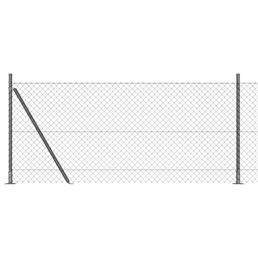vidaXL Σετ Στύλων Φράχτη Ασημί 10 x 0.8 μ