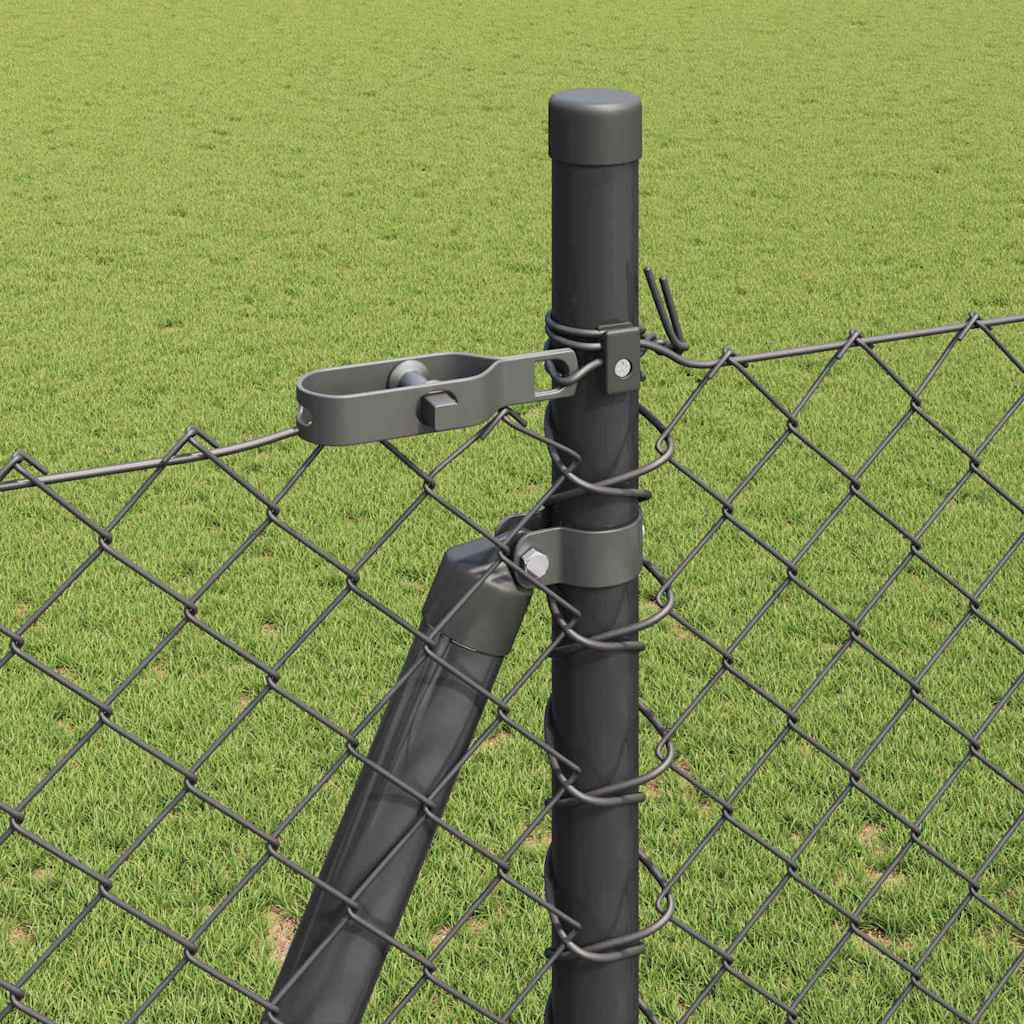 vidaXL Σετ Στύλων Φράχτη Ασημί 10 x 1.6 μ Επικαλυμμένος Χάλυβας