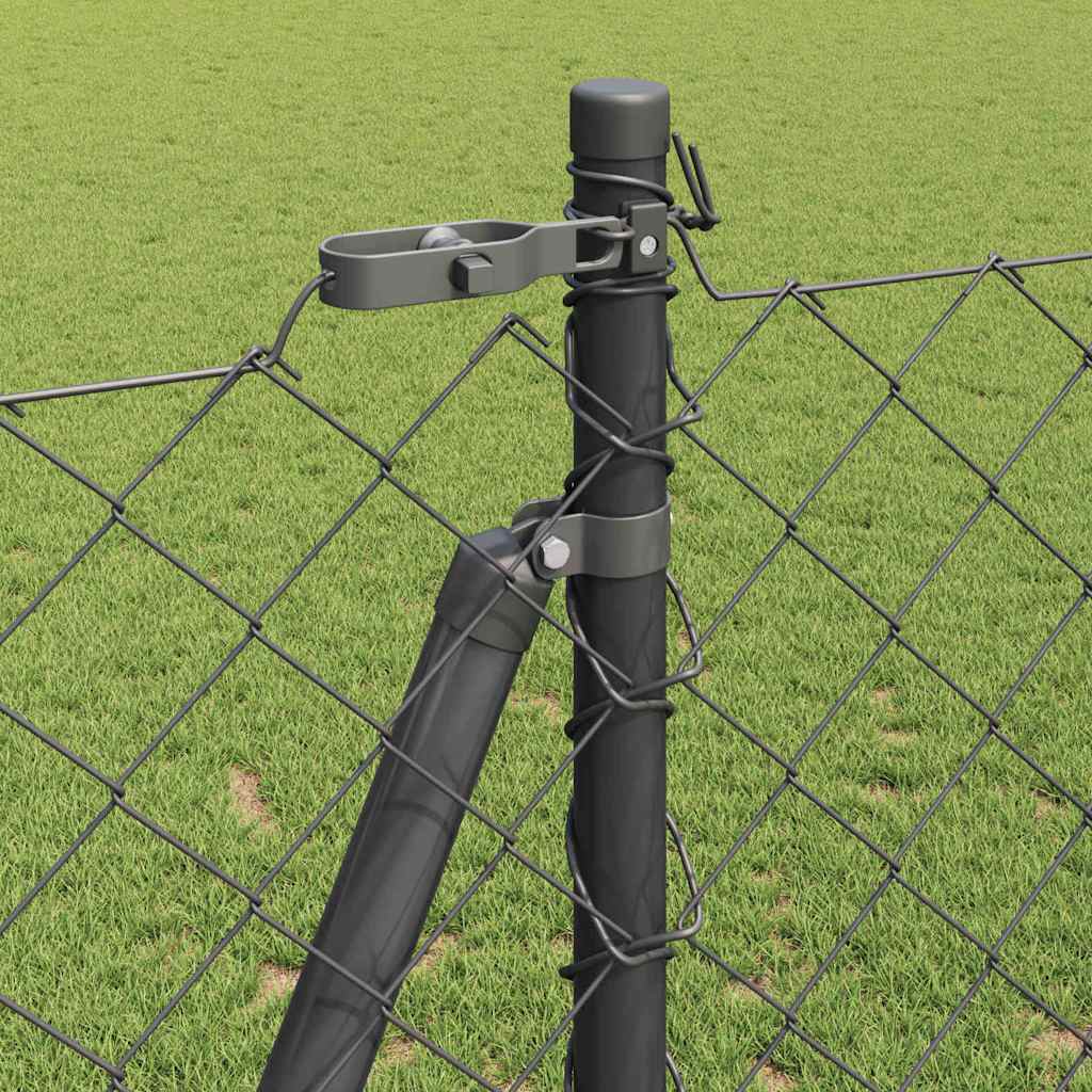 vidaXL Σετ Στύλων Φράχτη Ασημί 25 x 1.2 μ Επικαλυμμένος Χάλυβας