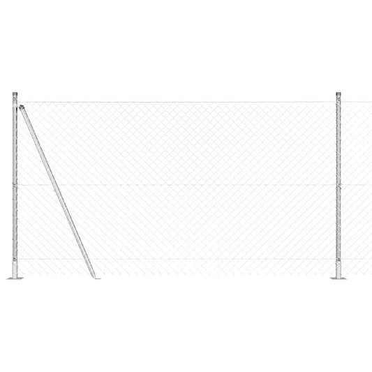 vidaXL Σετ Στύλων Φράχτη Ασημί 10 x 1.2 μ Επικαλυμμένος Χάλυβας