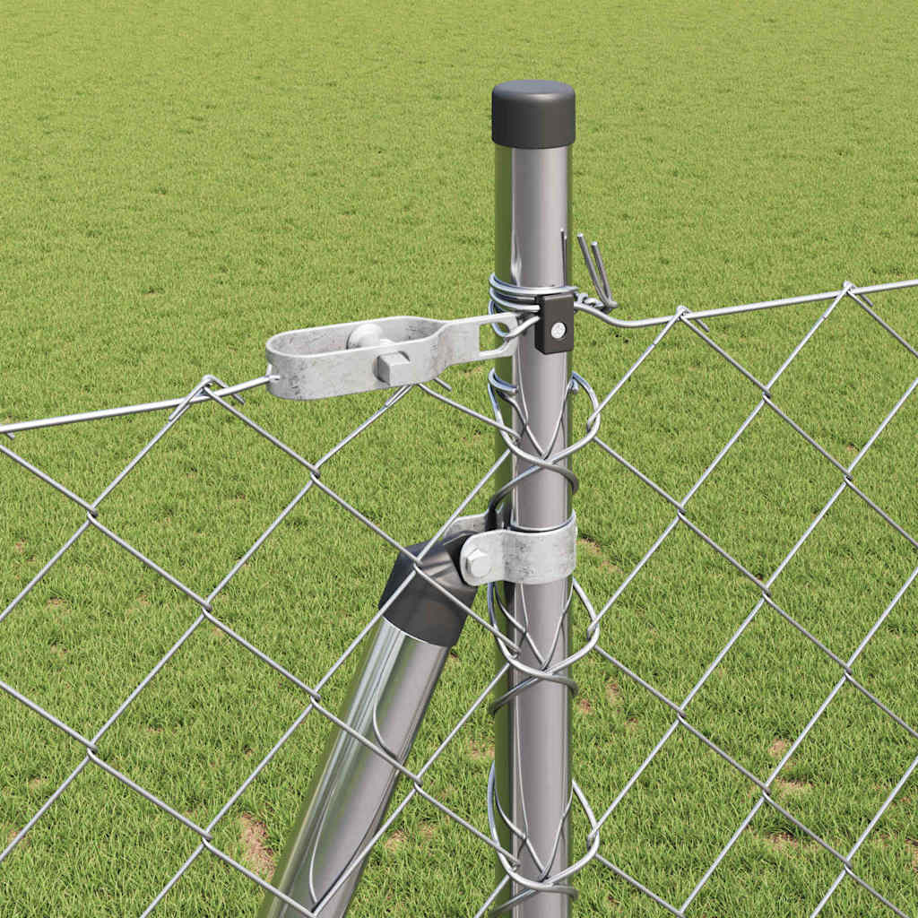 vidaXL Σετ Στύλων Φράχτη Ασημί 10 x 1.4 μ