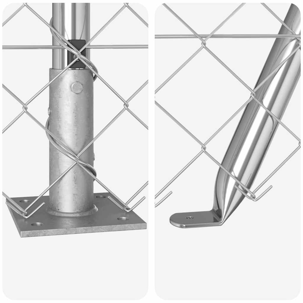 vidaXL Σετ Στύλων Φράχτη Ασημί 10 x 1.5 m Γαλβανισμένος χάλυβας