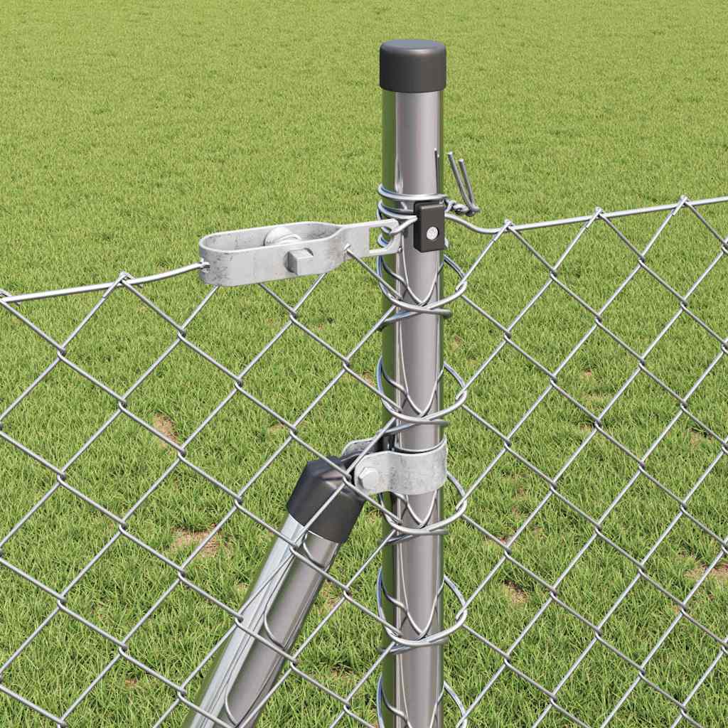 vidaXL Σετ Στύλων Φράχτη Ασημί 25 x 0.8 μ Γαλβανισμένος χάλυβας