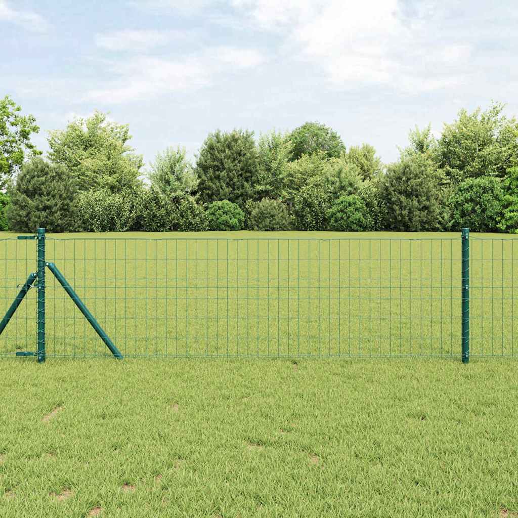 vidaXL Euro Fence με 7 Πόλους 0.8x10 μ Γαλβανισμένος Χάλυβας Πράσινος