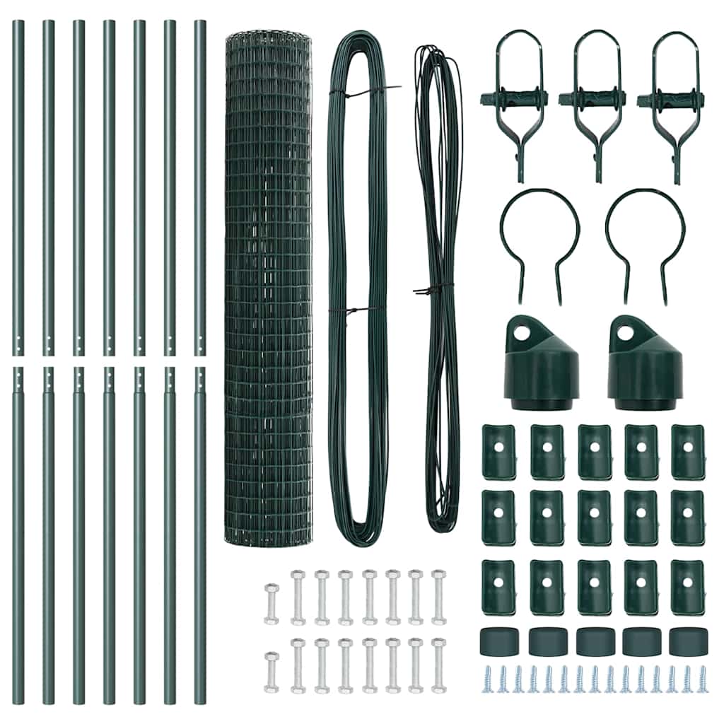 vidaXL Euro Fence με 7 Πόδια 1.6x10 μ Γαλβανισμένο Ατσάλι Πράσινο