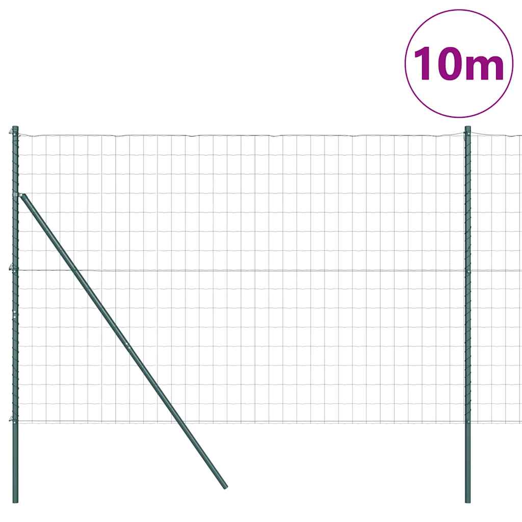vidaXL Ευρωπαϊκή Περίφραξη με 7 Στηρίγματα 1.6x10 μ Γαλβανισμένο Ατσάλι Πράσινο