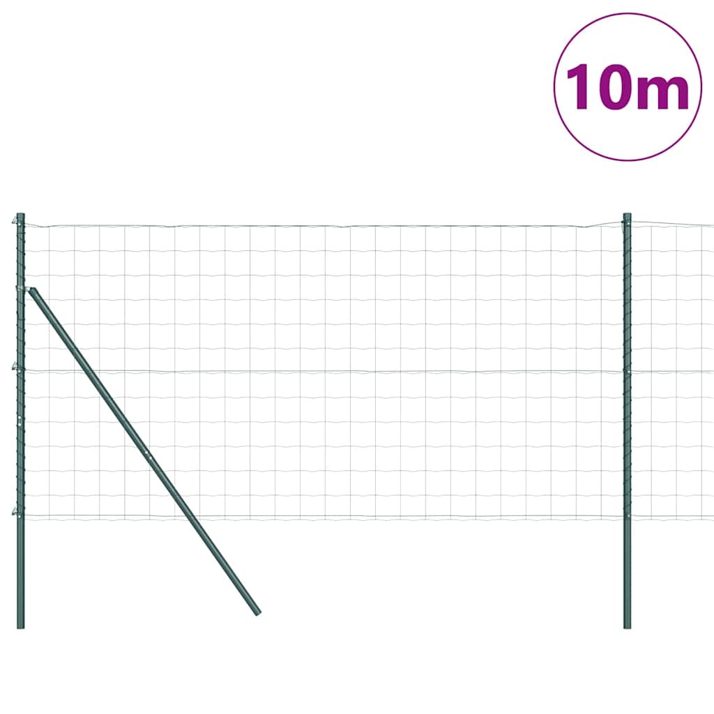 vidaXL Euro Fence με 7 Στήλες 1.4x10 μ Γαλβανισμένος Χάλυβας Πράσινος