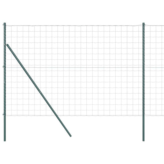 vidaXL Ευρωπαϊκή Περίφραξη με 7 Στυλ 1.6x10 μ Γαλβανισμένο Ατσάλι Πράσινο