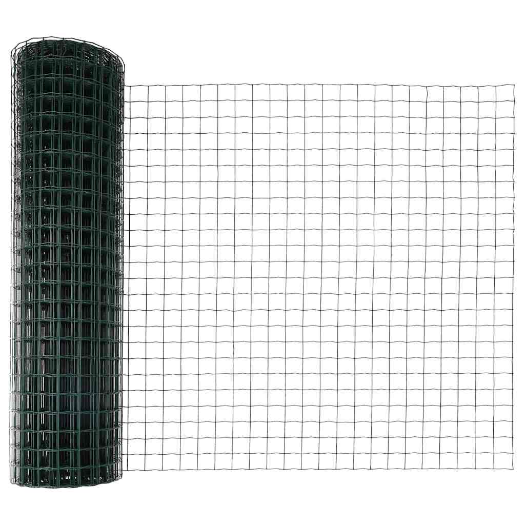 vidaXL Ευρωπαϊκή περίφραξη με 13 στήλες 1x25 μ Γαλβανισμένο Ατσάλι Πράσινο