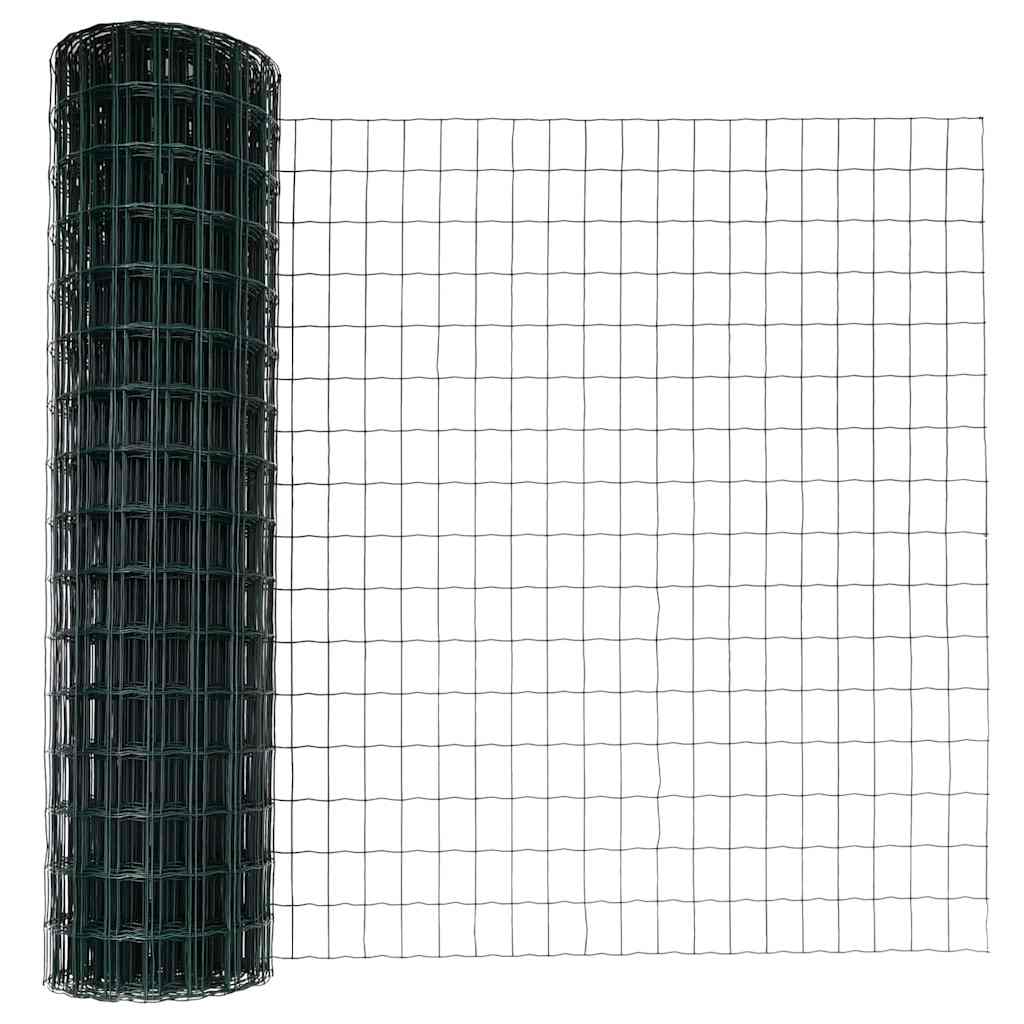 vidaXL Euro Fence με 13 Στυλοβάτες 1.2x25 μ Γαλβανισμένος Χάλυβας Πράσινος