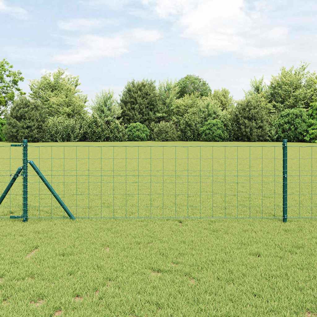 vidaXL Euro Fence με 13 Στηρίγματα 0.6x25 μ Γαλβανισμένος Χάλυβας Πράσινος
