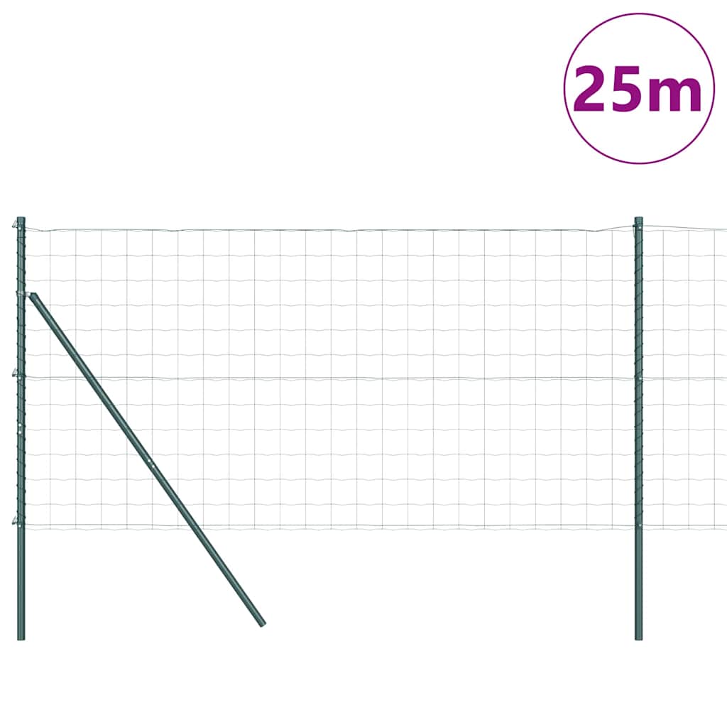 vidaXL Τεντώτο με στήριγμα Πράσινο 1 x 25 m Ατσάλι