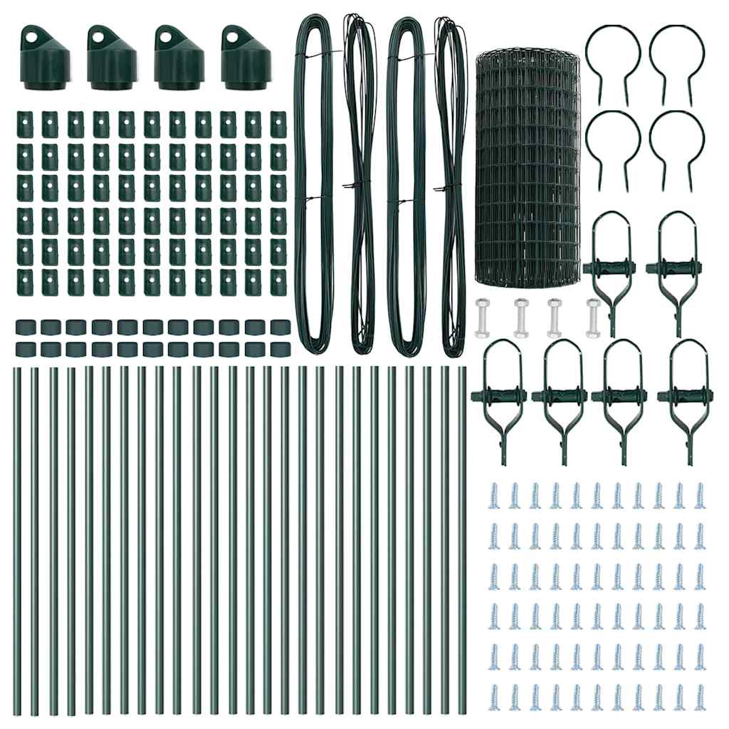 vidaXL Φράκτης Euro της με 13 Στύλους 0.6x50 μ Γαλβανισμένος Χάλυβας Πράσινος