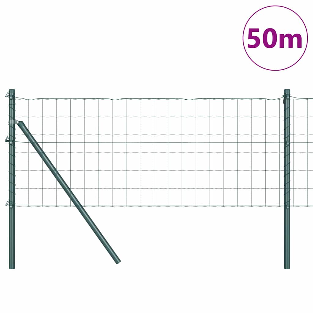 vidaXL Euro Fence με 13 Στυλίτσες 0.6x50 μ Γαλβανισμένος Χάλυβας Πράσινος