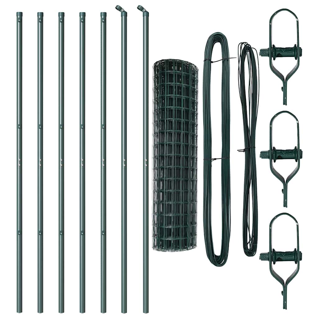 vidaXL Ευρωπαϊκός Φράκτης με 7 Στηρίγματα 1.2x10 μ Γαλβανισμένος Χάλυβας Πράσινος