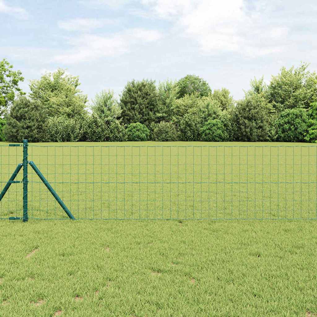 vidaXL Euro Fence με 13 Πόλους 0.8x25 μ Γαλβανισμένο Χάλυβα Πράσινο