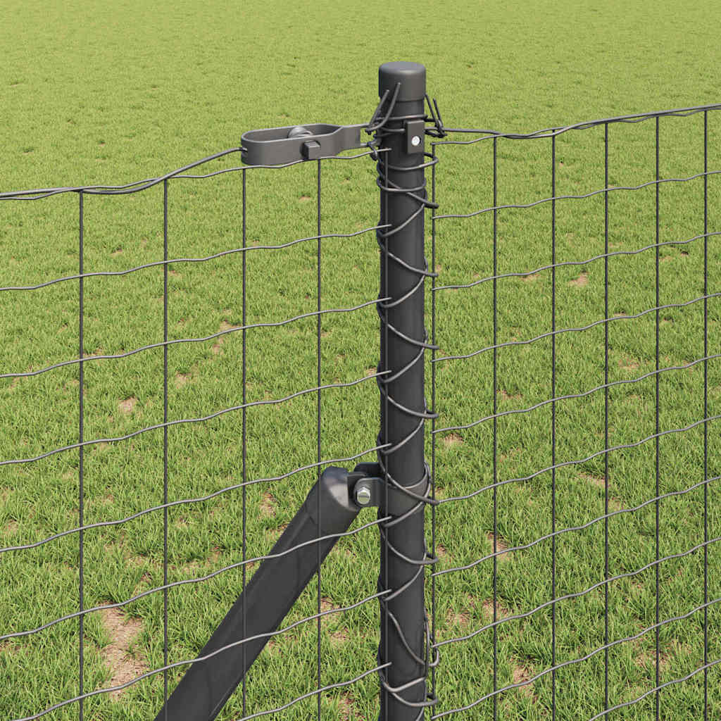 vidaXL Euro Fence με 7 Πόστα 1x10 μ Γαλβανισμένο Σίδερο Γκρι