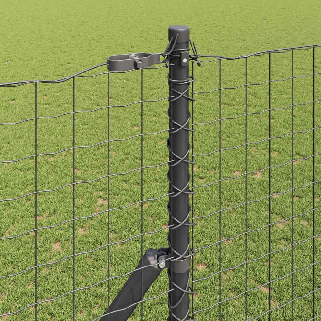 vidaXL Euro Fence με 7 Στηρίγματα 1.5x10 μ Γαλβανισμένος Χάλυβας Γκρι
