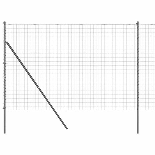 vidaXL Ευρωπαϊκή Περίφραξη με 7 Πόλους 1.5x10 μ Γαλβανισμένο Ατσάλι Γκρι