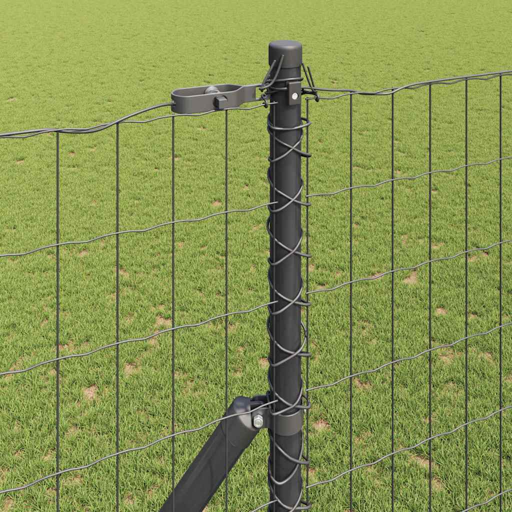 vidaXL Euro Fence με 7 Στύλους 1.5x10 μ Γαλβανισμένο Ατσάλι Γκρι