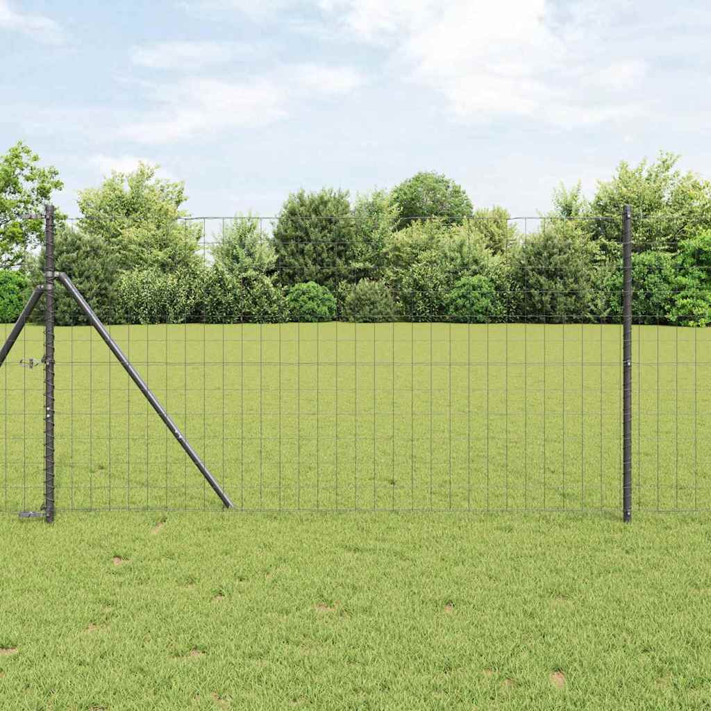 vidaXL Euro Fence με 7 Πόλους 1.2x10 μ Γαλβανισμένου Χάλυβα Γκρι