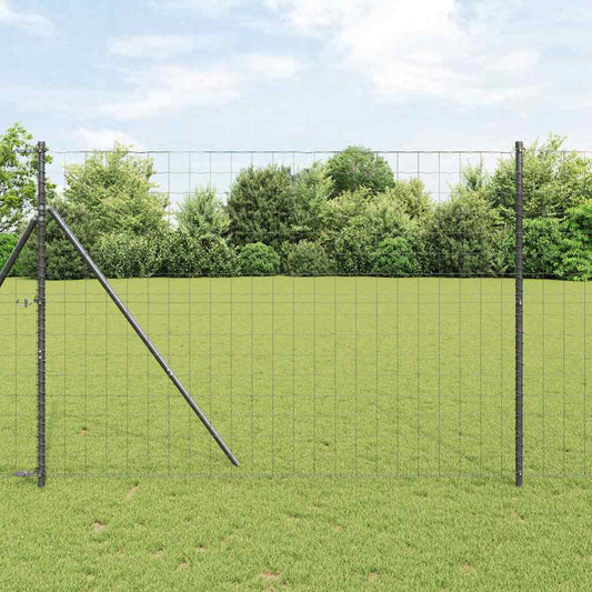 vidaXL Euro Fence με 7 Πόλους 1.6x10 μ Γαλβανισμένο Χάλυβα Γκρι