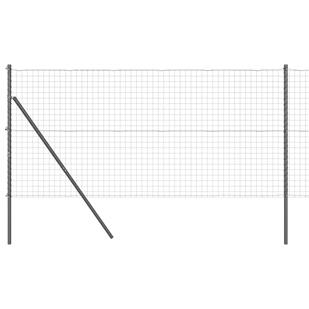 vidaXL Ευρωπαϊκή Στήριξη Φράχτη 25 x 1 m PVC-Επικαλυμμένο Ατσάλι Γκρι