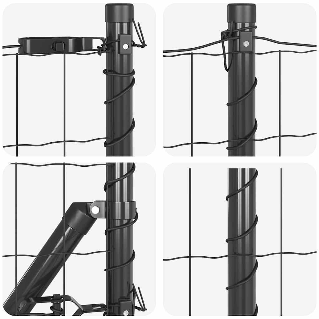 vidaXL Euro Fence με 13 Πόλους 0.4x25 μ Γαλβανισμένος Χάλυβας Γκρίζος